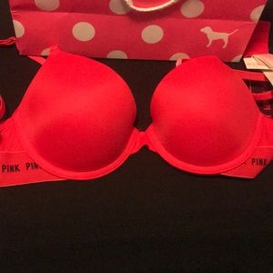 PINK RED BRA NEW WITH TAGS NEVER BEEN WORN